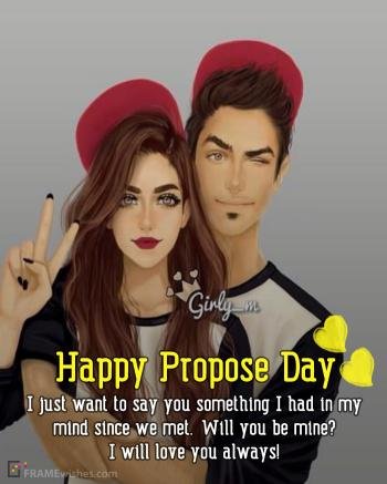 Happy Propose Day Photo Frame Wishes