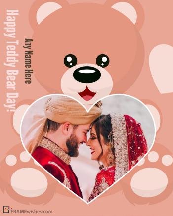 Happy Teddy Day Photo Frame Wishes