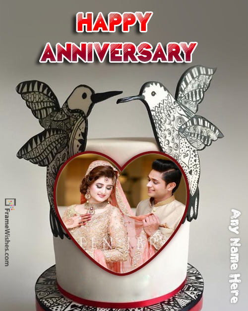 anniversary cake with name and photo editor online