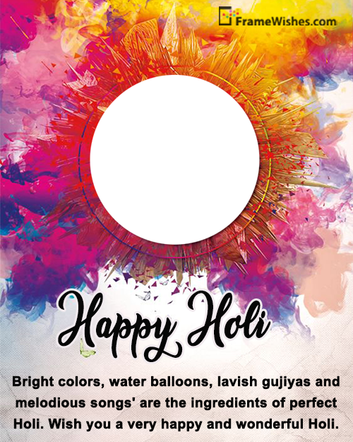Happy Holi Festival Of Colors Photo Frame Online Edit