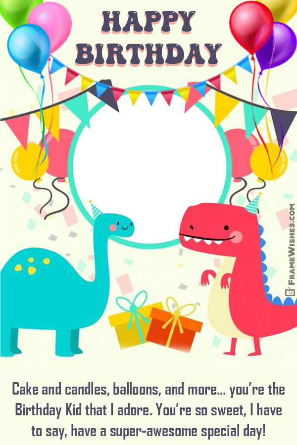 Dinosaur Themed Happy Birthday Photo Frame For Kids