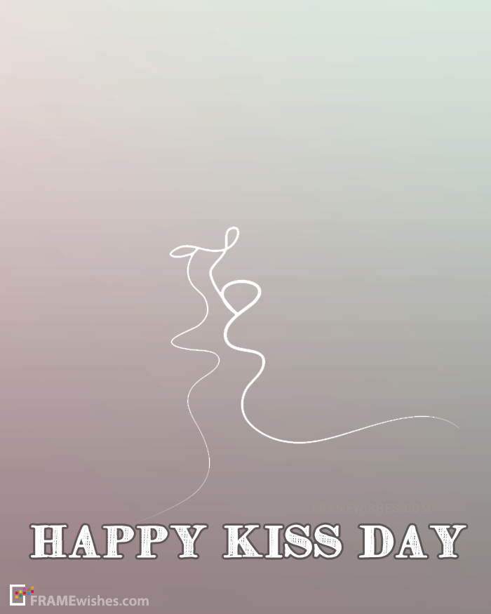 Happy Kiss Day Photo Frame For Lovers