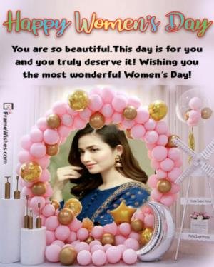 Balloons Backdrop Happy Women's Day Photo Frame Free Online