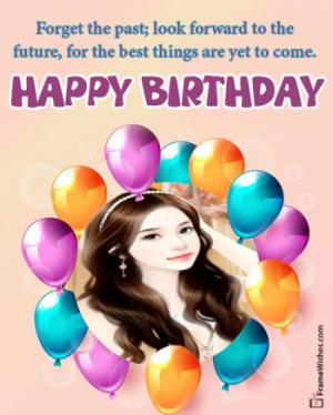 Balloons Birthday wish Photo Frame Free Online Gift
