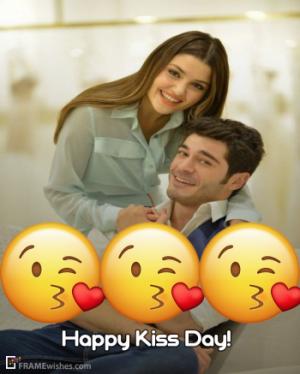 Happy Kiss Day Photo Frame Wishes