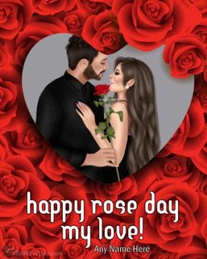 Happy Rose Day Photo Frame Wishes