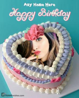 Birthday Cake With Photo Frame And Name Editor Online