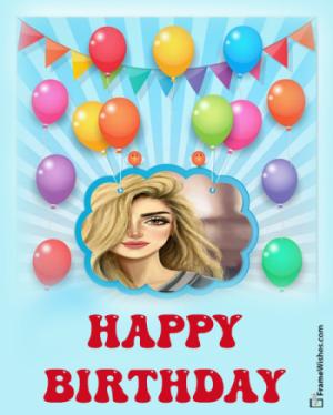 Colorful Happy birthday Photo Frame For Friends Free Online Gift