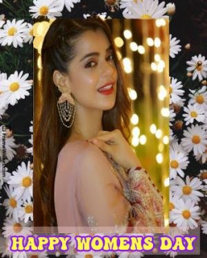 Floral Happy Women's Day Photo Frame For Friends Free Online Gift