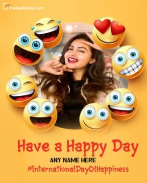 Funky Emoji International Day Of Happiness Photo Frames