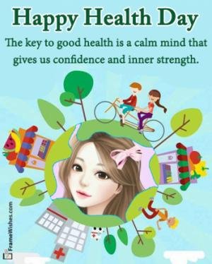 Green Theme World Health Day Photo Frame Wish Free Online Edit