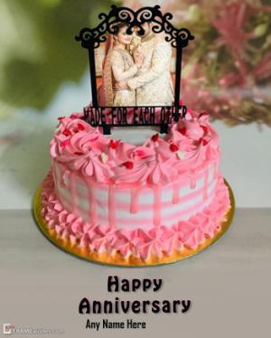 Happy Anniversary Cake with Photo Edit Free