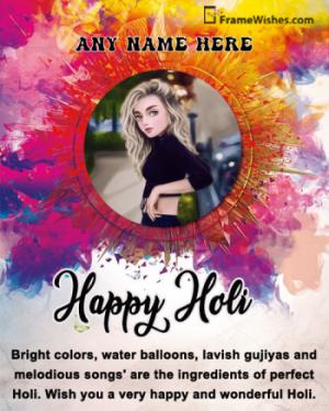 Happy Holi Festival Of Colors Photo Frame Online Edit