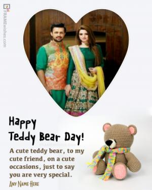 Happy Teddy Day Photo Frame Wishes
