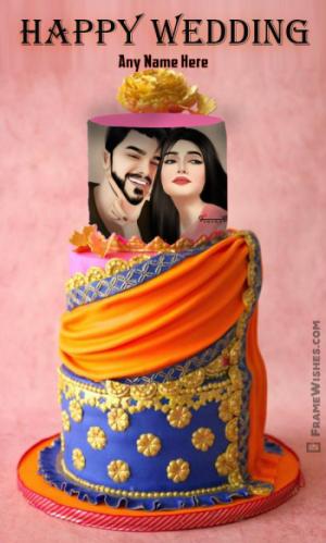 Happy Wedding Photo Frame Online Wishes