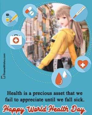 Hospital Themed World Health Day Photo Frame Wishes For Friends and Family