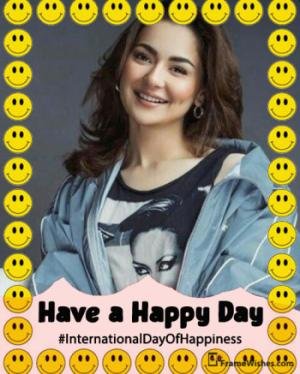 International day Of Happiness Photo Frame Free Online Gift