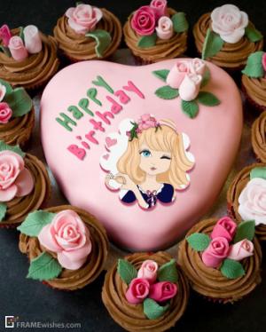 Birthday Cake With Photo Frame and Name Editor Online