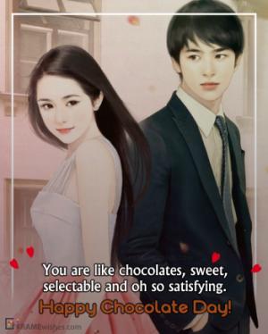 Romantic Happy Chocolate Day Photo Frame With Wish