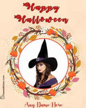 Round Pumpkin Halooween Photo Frame Free Online