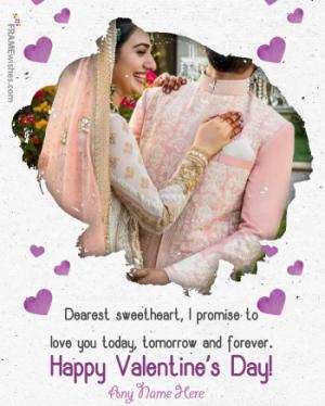 Valentine's Day Photo Frame With Wish