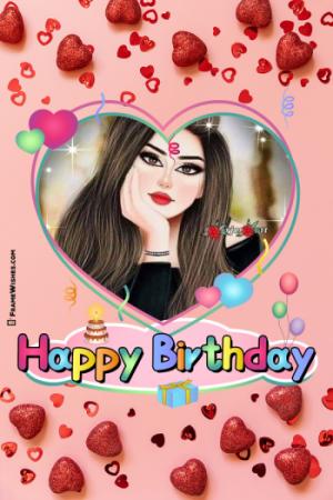Valentines Love Happy Birthday Photo Frame Free Online