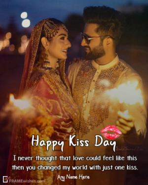 Happy Kiss Day Photo Frame Wishes