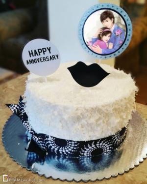 Anniversary Cake With Photo Frame
