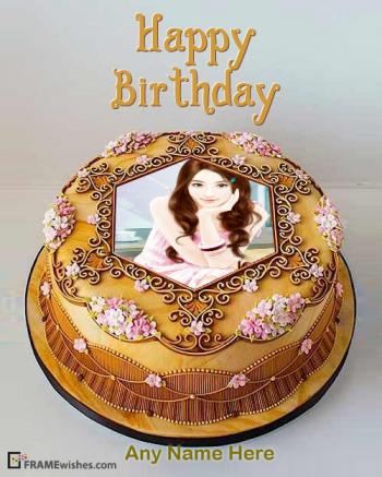 Happy Birthday Cake With Photo Frame And Name Edit