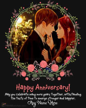 Happy Anniversary Picture Frame Wishes