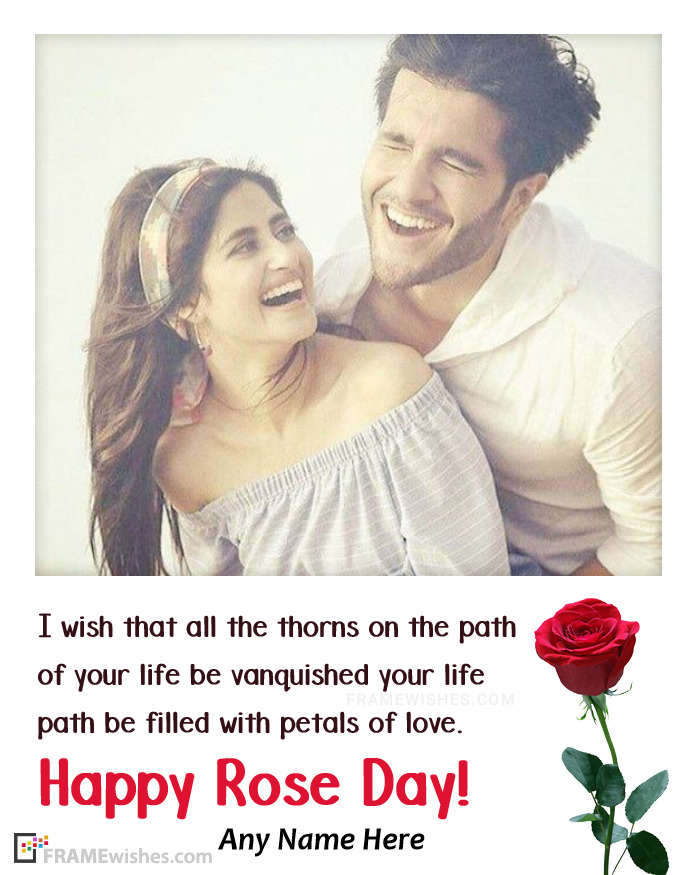 Amazing Happy Rose Day Photo Frame Wish Wish For Couples