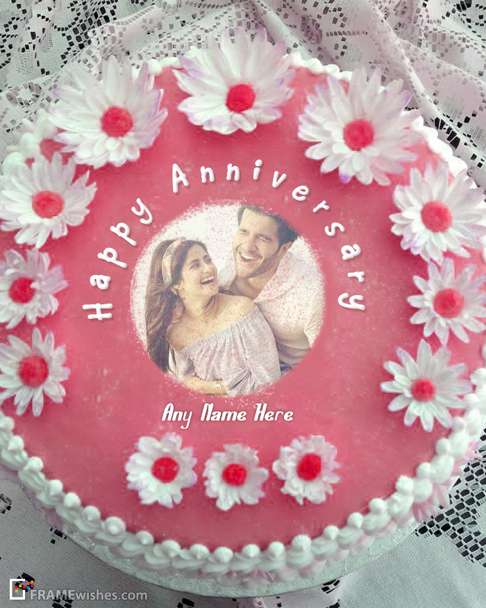 Write Your Name on anniversary cakes pictures online edit