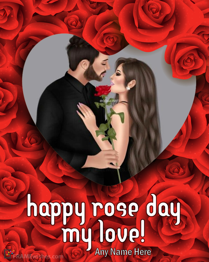 Best Heart Rose Day Photo Frame For Lovers