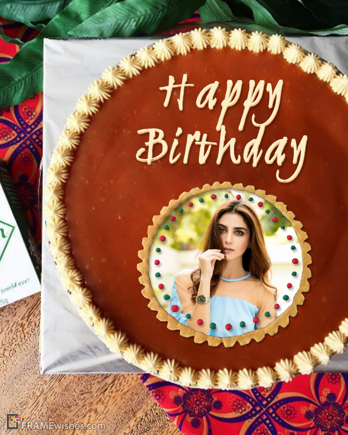 Chocolate Birthday Cake With Photo Frame Online
