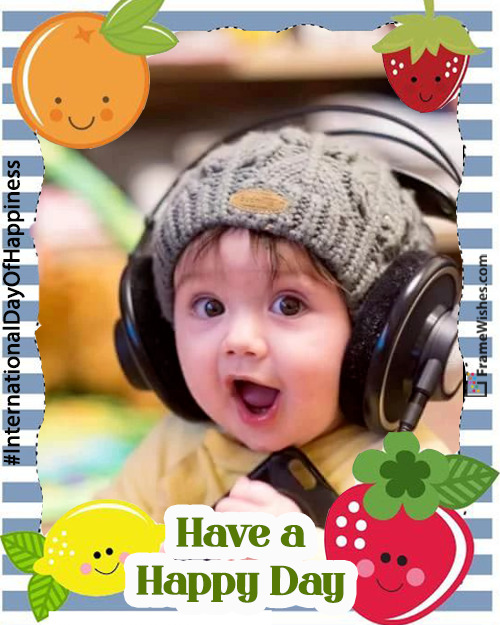Colorful Fruity Day Of Happiness Photo Frame Free Online