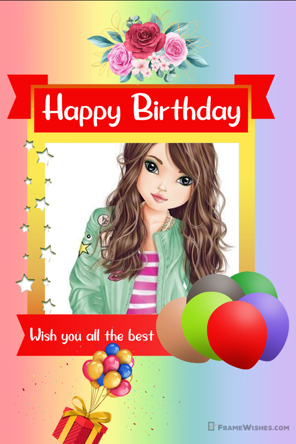 Colorful Happy Birthday Photo Frame For Everyone Online