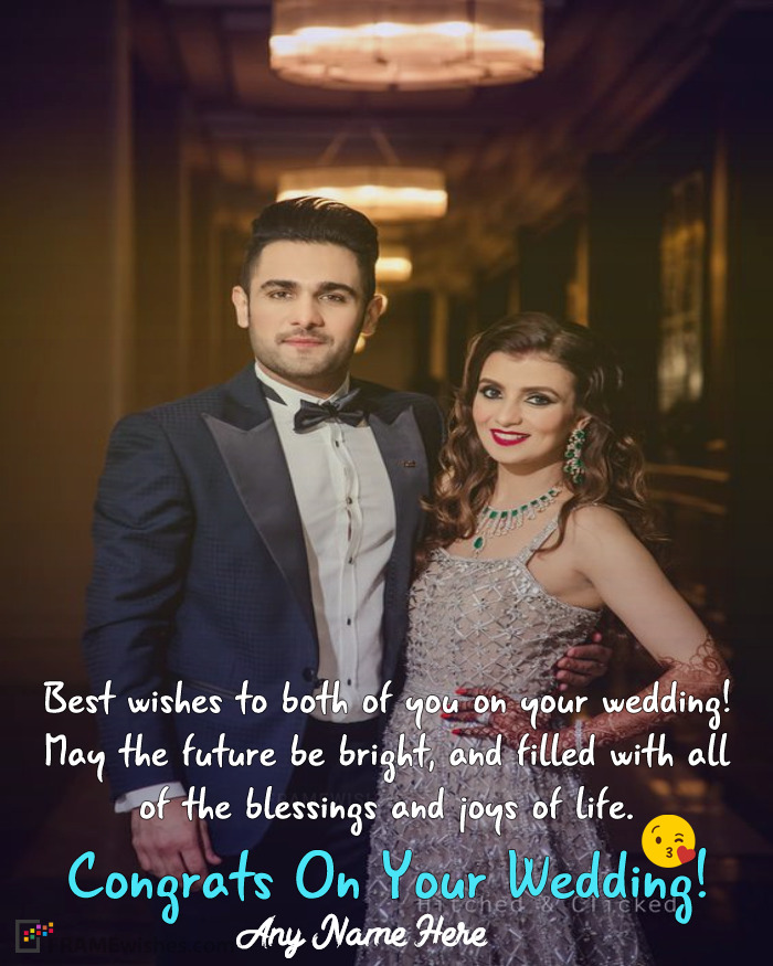 Congratulation On Wedding Day Photo Frame