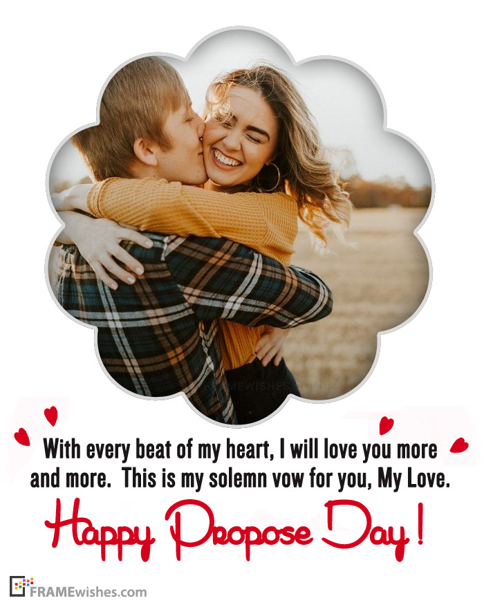 Happy Propose Day Photo Frame With Unique Note