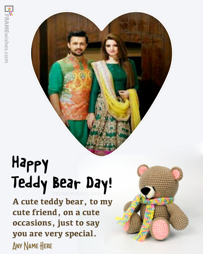 Happy Teddy Day Photo Frame Card