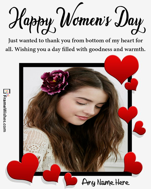 Hearts Happy Women's Day Photo Frame Wish Free Edit Online