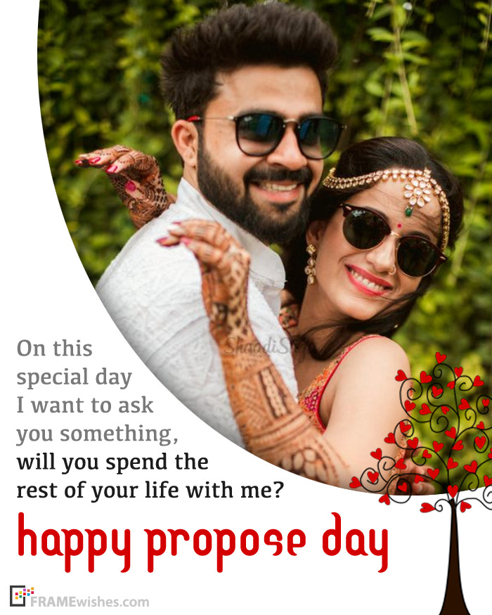 Hearts Tree Propose Day Photo Frame Wish