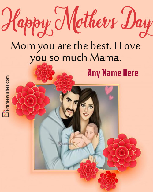 Pink Floral Mothers Day Photo Frame Wish Free Online Digital Gift