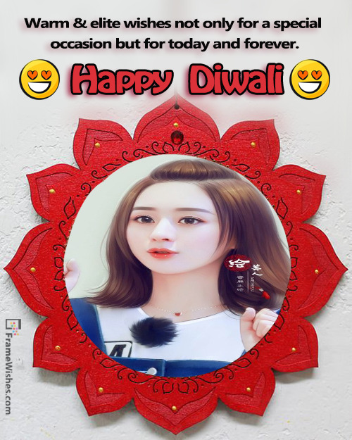 Round Floral Happy Diwali Photo Frame Free Online Edit For Friends